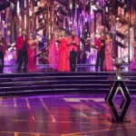 Dancing with the Stars Season 34 finale stage with contestants Robert Irwin Witney Carson Alix Earle Jordan Chiles Dylan Efron mirrorball trophy winner November 2024