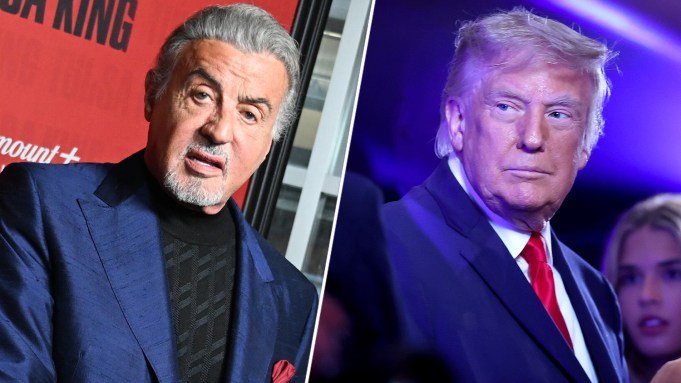 (L-R) Sylvester Stallone; Donald Trump